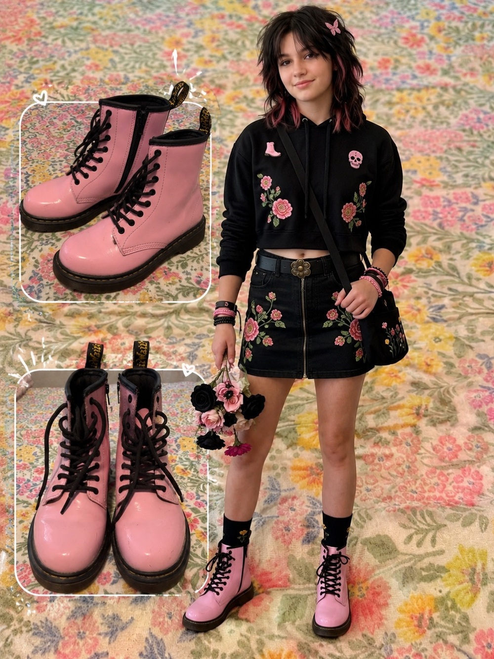Dr. Martens 1460 J Pink Patent Leather Boots Women’s US 5 EU 36